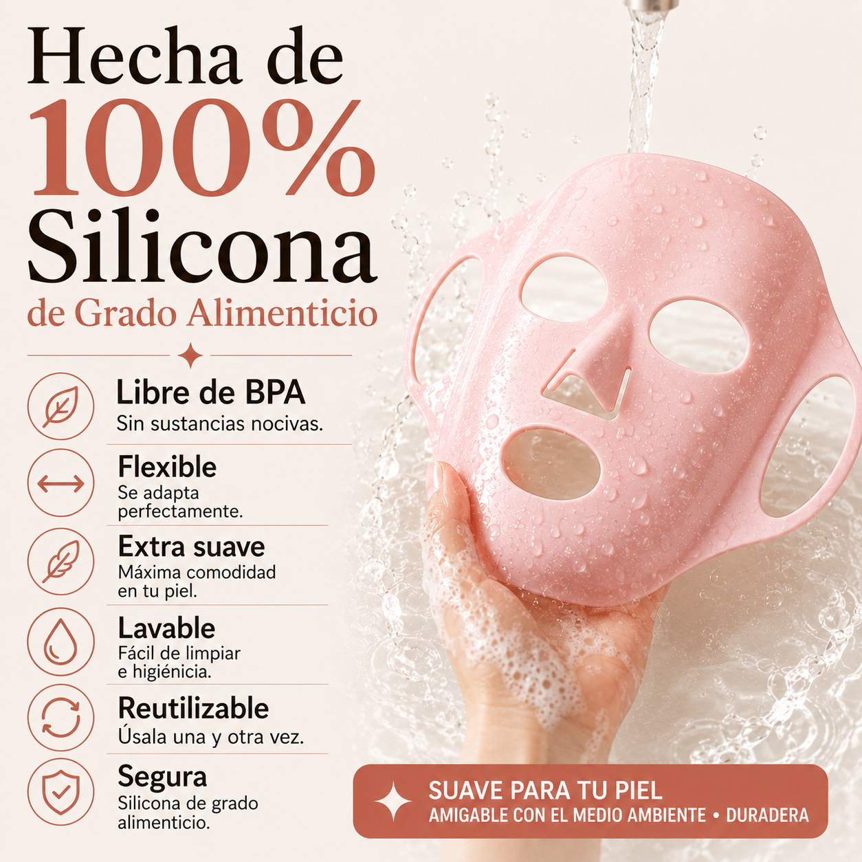 HydraSeal™ | Máscara de Silicona Reutilizable